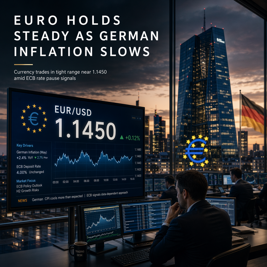 Euro Holds Steady Near 1.1450 as German Inflation Eases and Range Trading Persists