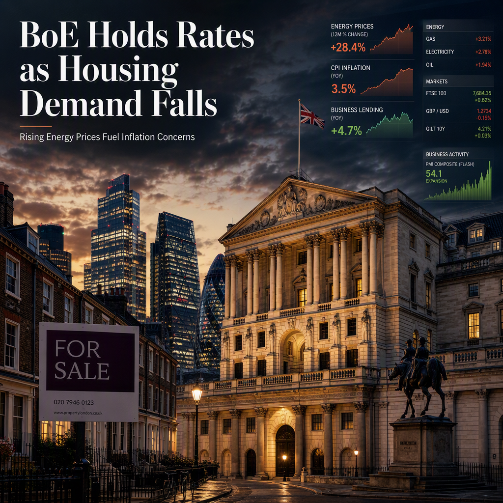 Bank of England Holds Rates Amid Weakening Housing Demand and Rising Inflation Risks