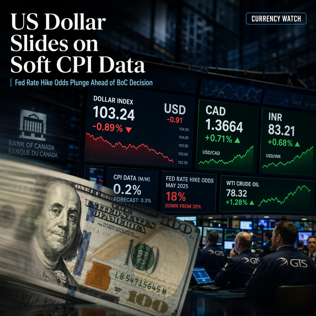 US Dollar Weakens as Softer US Inflation Data Triggers Rate Repricing Ahead of BoC Decision