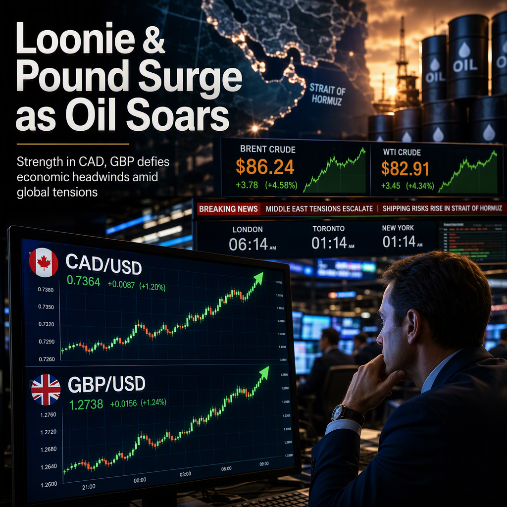 Canadian Dollar and British Pound Strengthen Amid Middle East Tensions and Rising Oil Prices