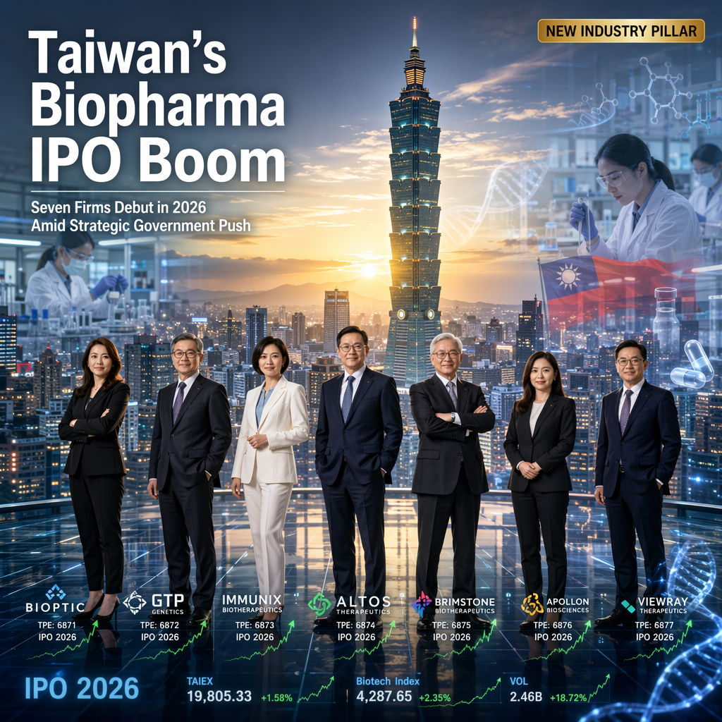 Taiwan's Biopharma Sector Surges with Seven IPOs in Early 2026 Amid Government Support