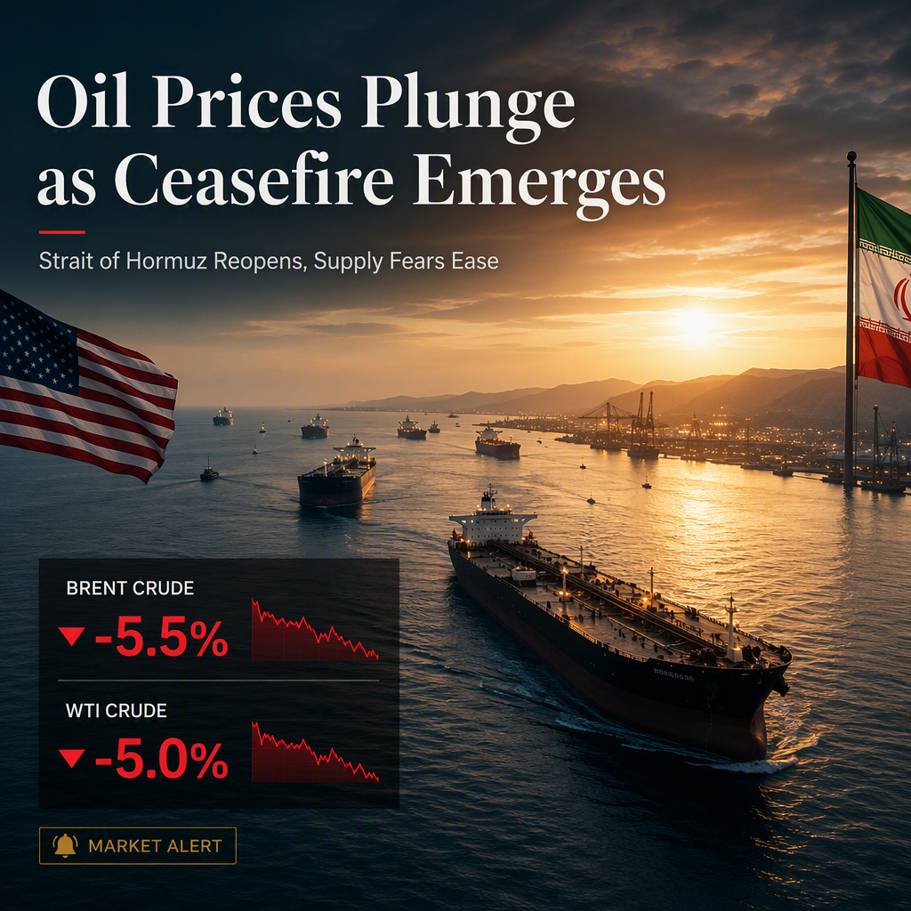 Oil Prices Plunge as Reports Emerge of US-Iran Ceasefire Deal and Strait of Hormuz Reopening