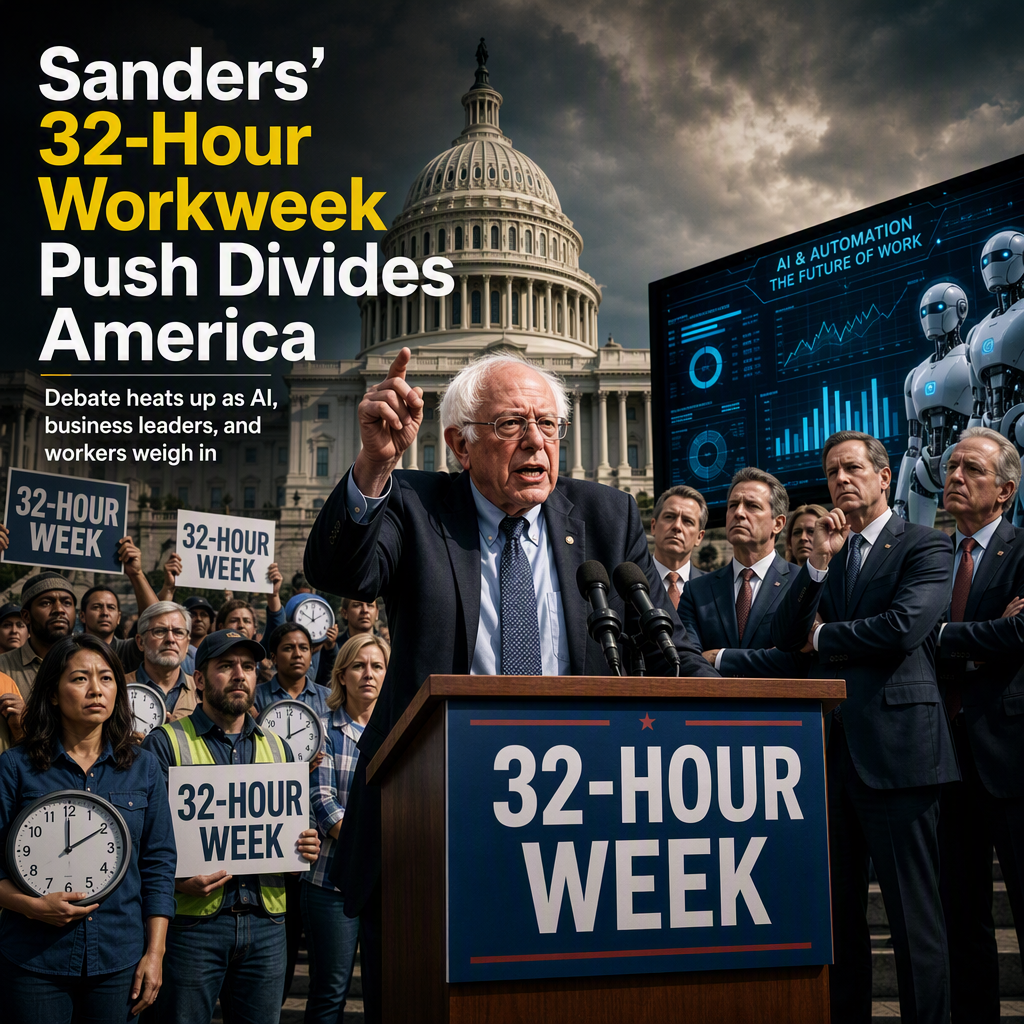 Bernie Sanders Renews Push for 32-Hour Workweek Amid Criticism Over Economic Impact