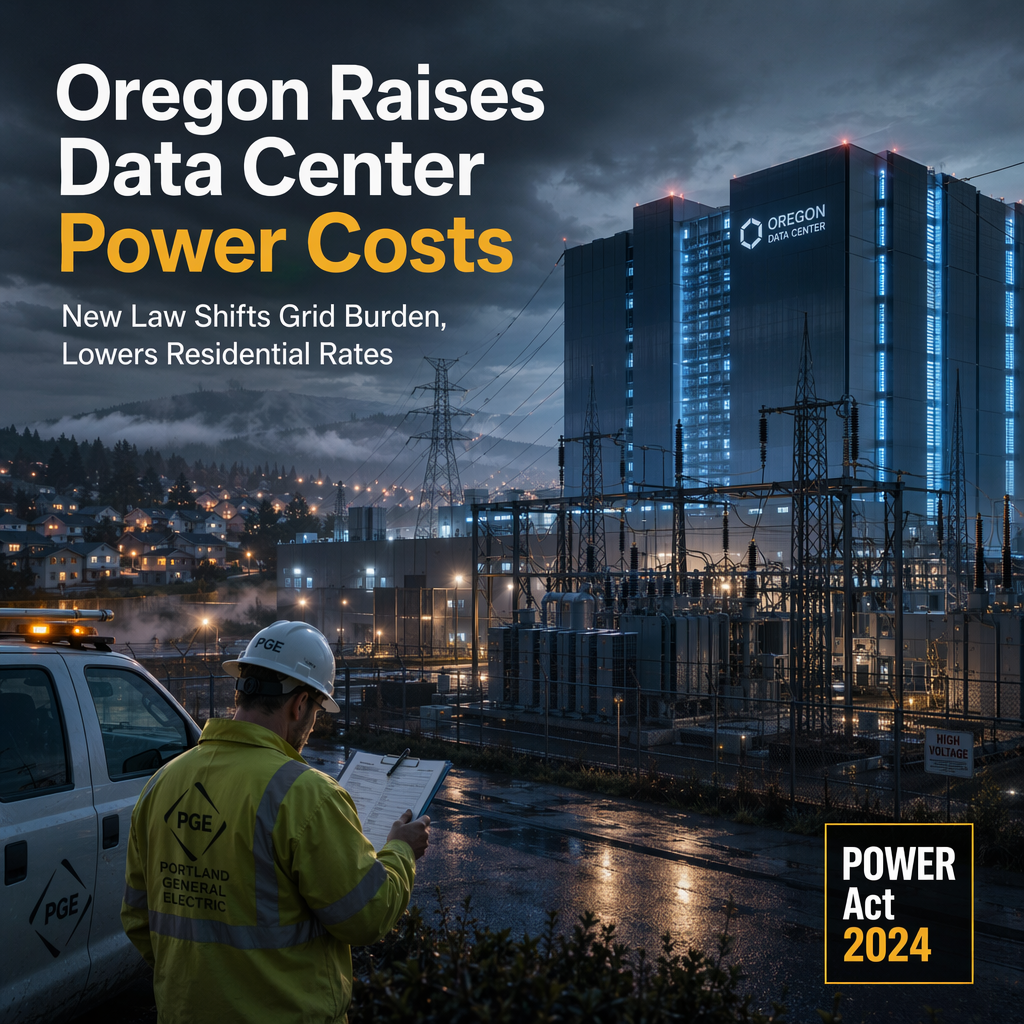 Oregon Implements 29% Electricity Rate Hike for Data Centers Under New Law