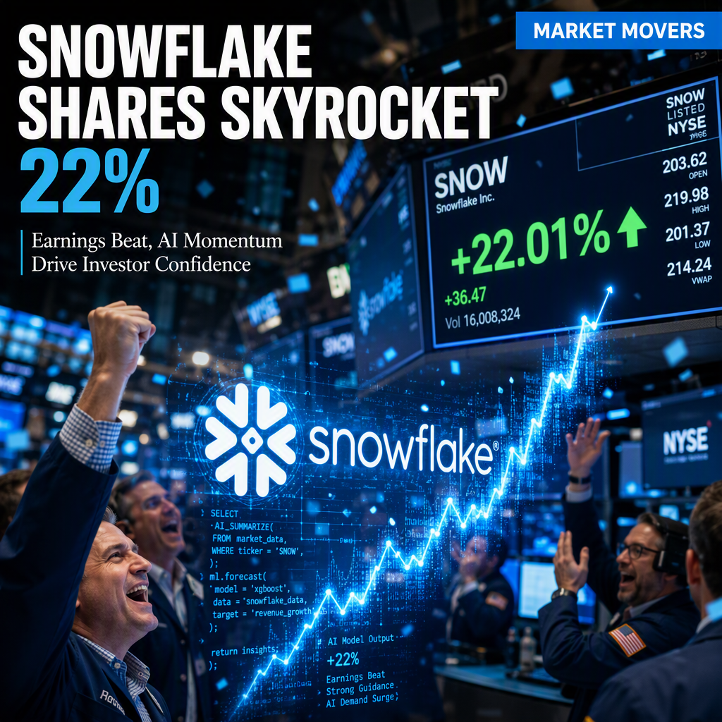 Snowflake Shares Soar 22% After Earnings and Guidance Beat Expectations