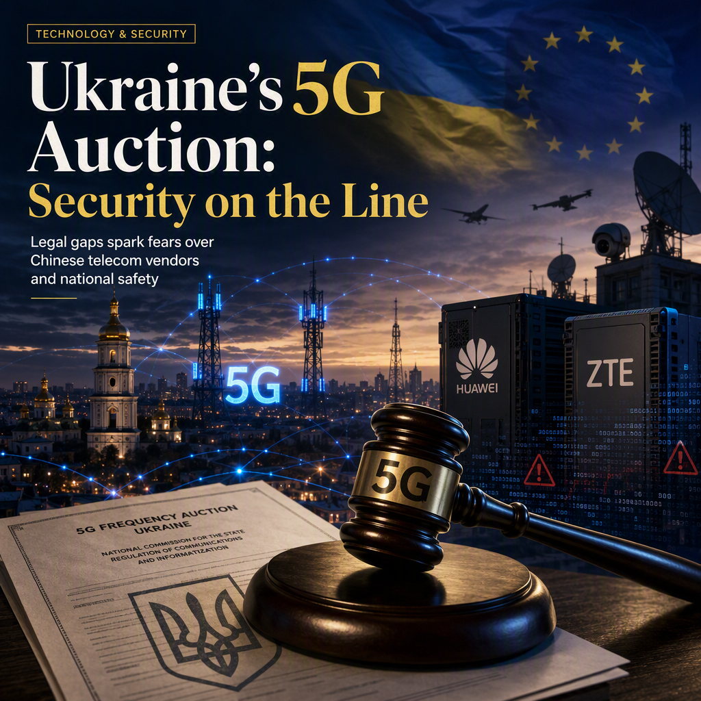Ukraine's 5G Auction Raises Security Concerns Over Chinese Vendors Amid Legal Gaps