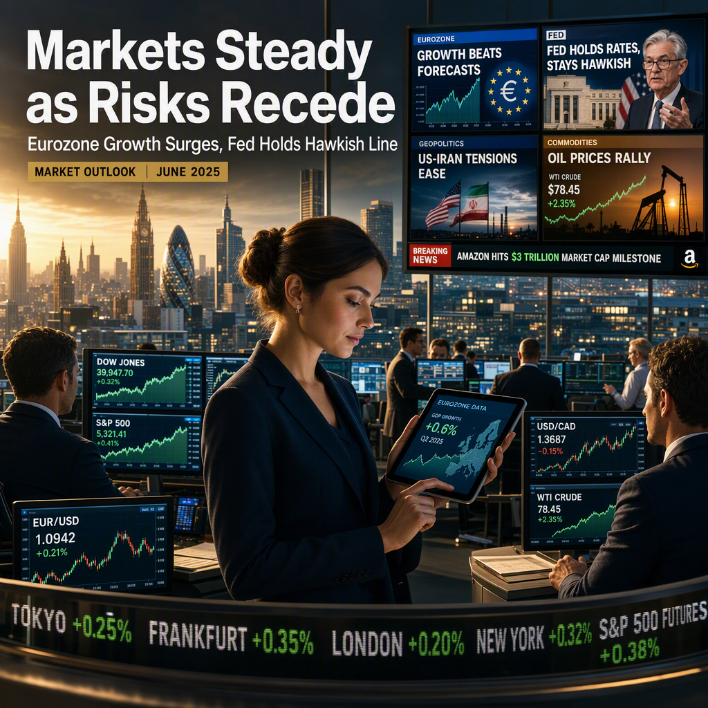 Markets Steady as US-Iran Tensions Ease, Eurozone Growth Surges and Fed Holds Hawkish Line