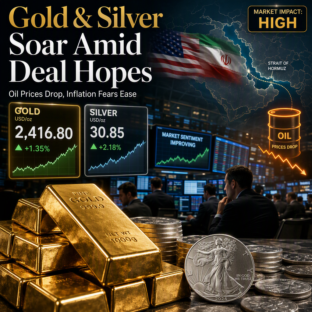 Gold and Silver Surge as US-Iran Deal Hopes and Oil Price Drop Ease Inflation Concerns
