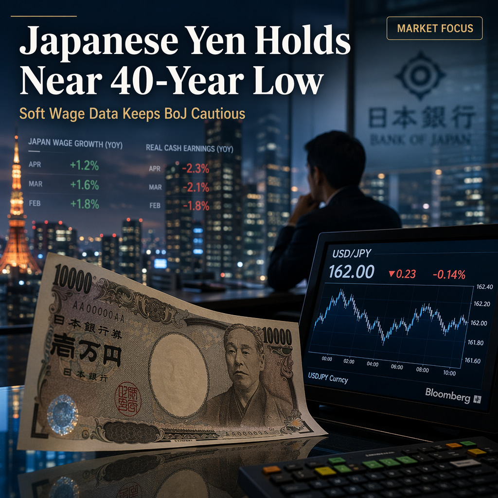 Japanese Yen Consolidates After 40-Year Low as Soft Wage Data Limits BoJ Hawkishness