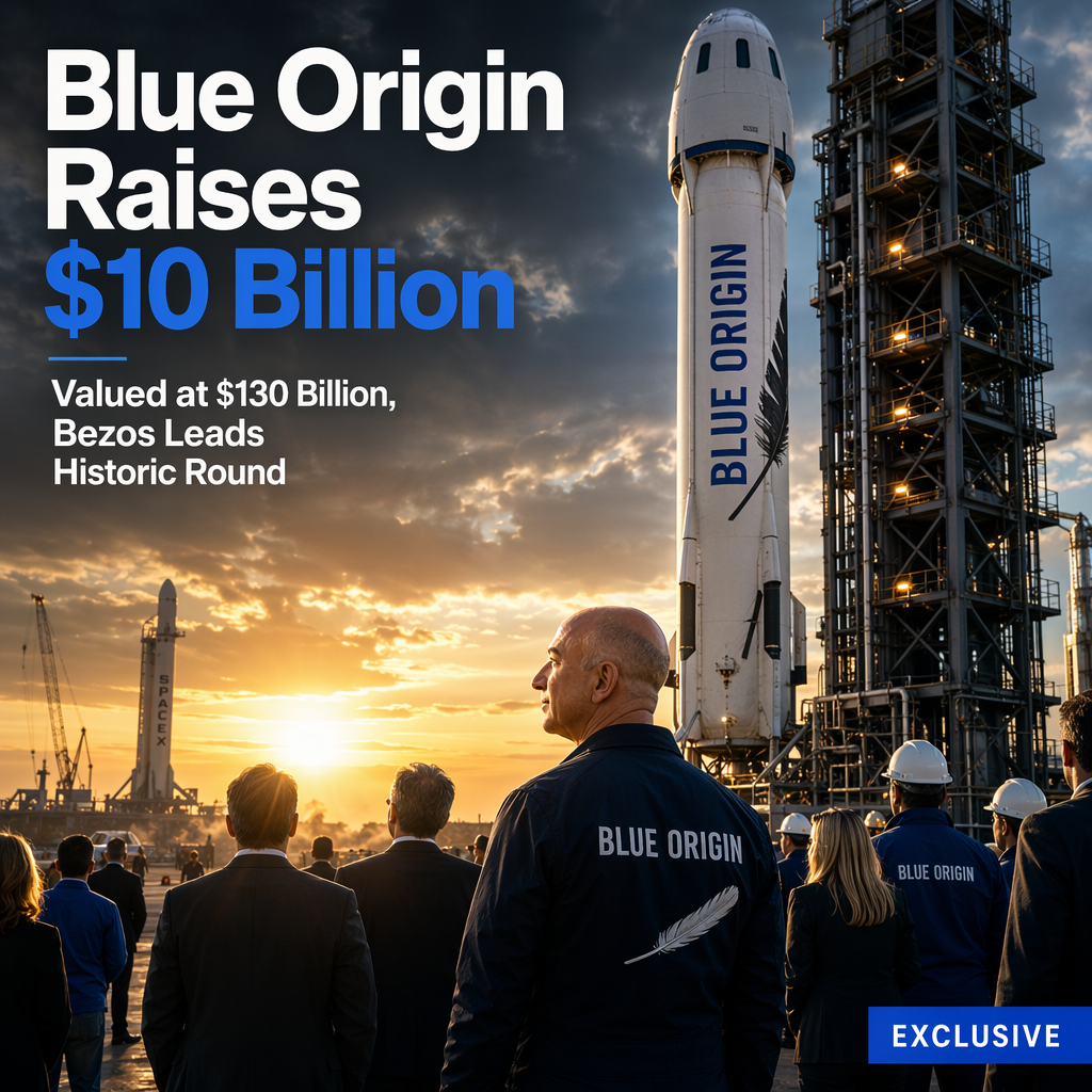 Blue Origin Secures $10 Billion in First Public Fundraising, Valued at $130 Billion