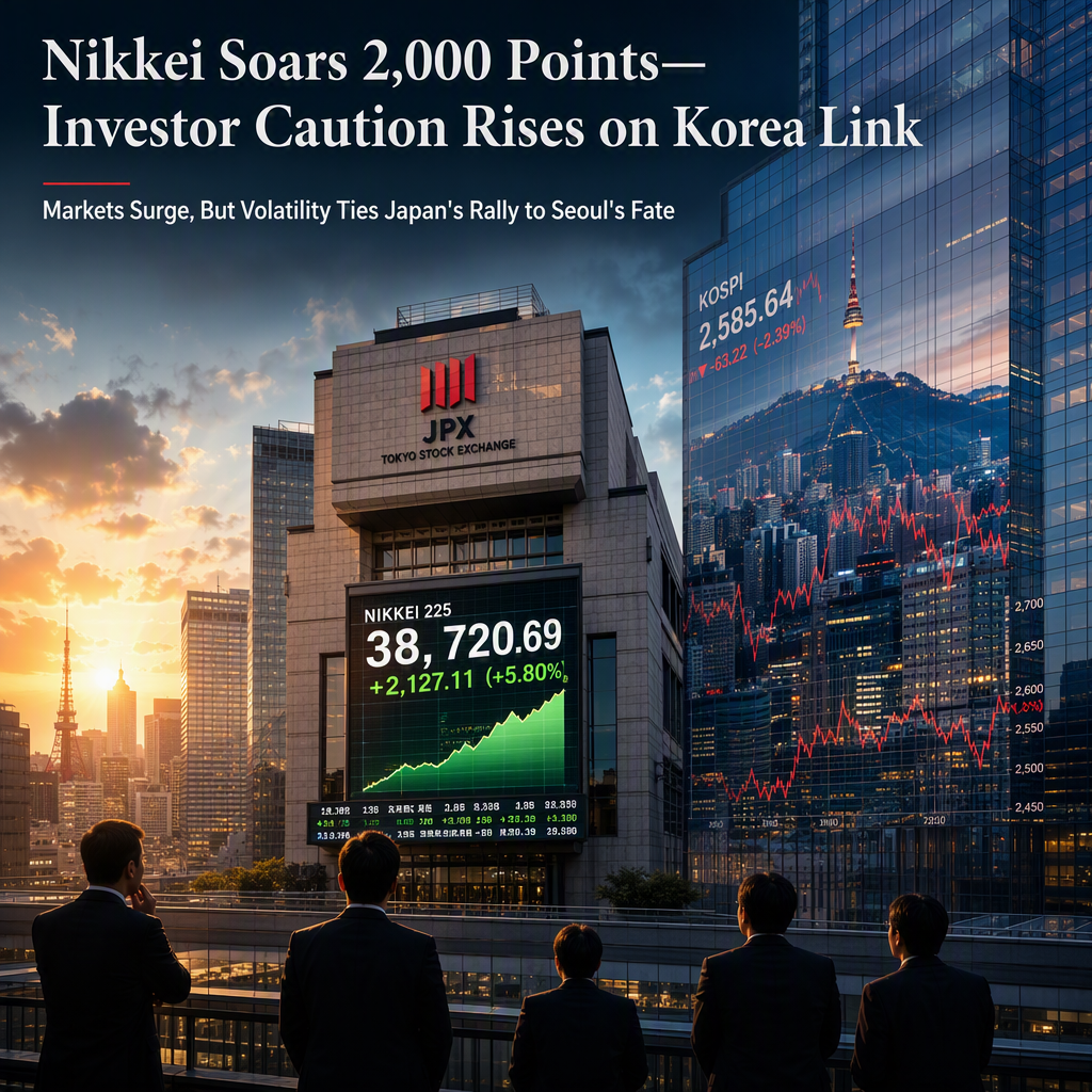 Japan's Nikkei Surges Over 2,000 Points Amid Rising Correlation with Volatile South Korean Market