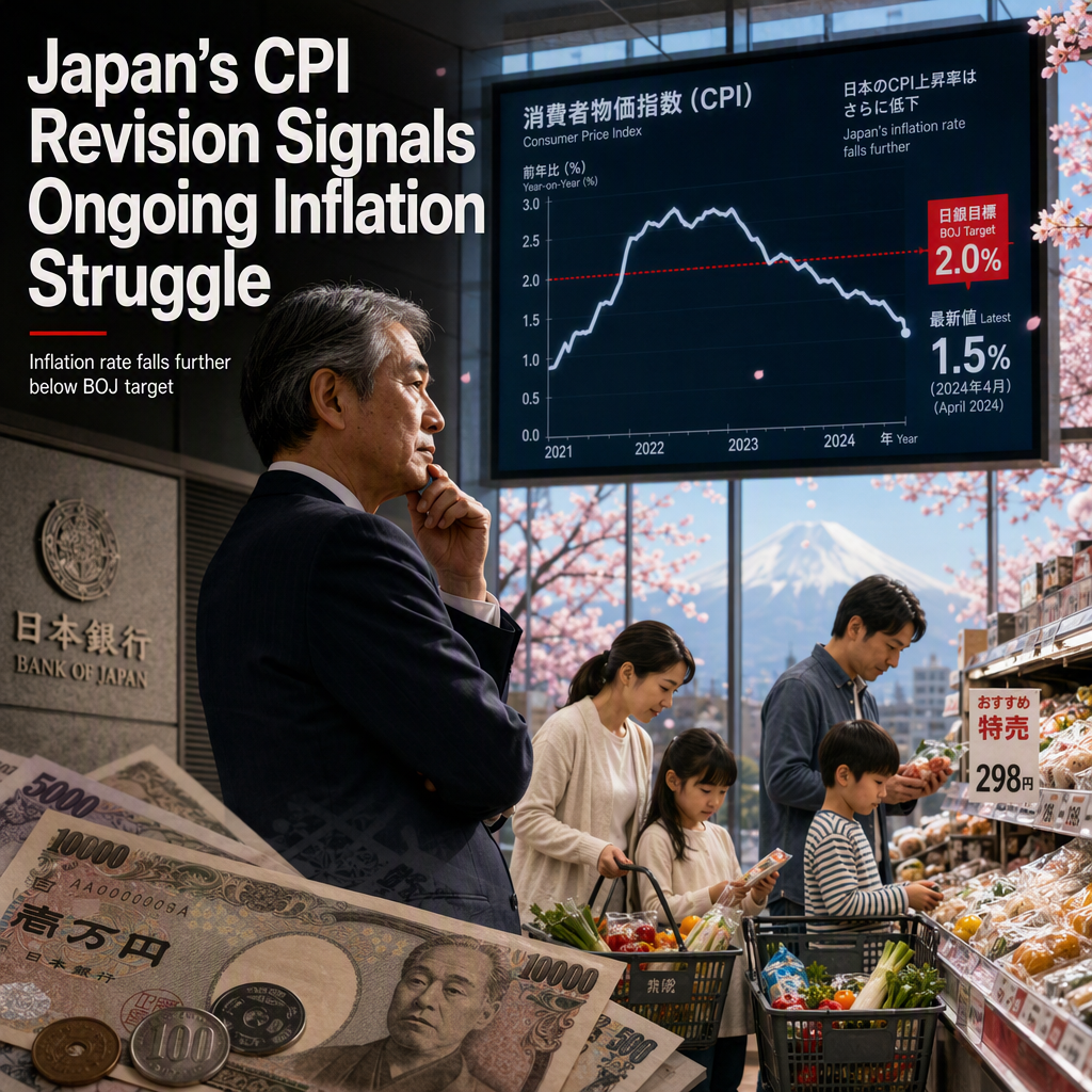 Japan Revises CPI Calculation, Inflation Rate Falls Further Below BOJ Target