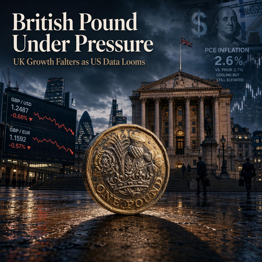 British Pound Struggles as UK Growth Falters and US Data Looms