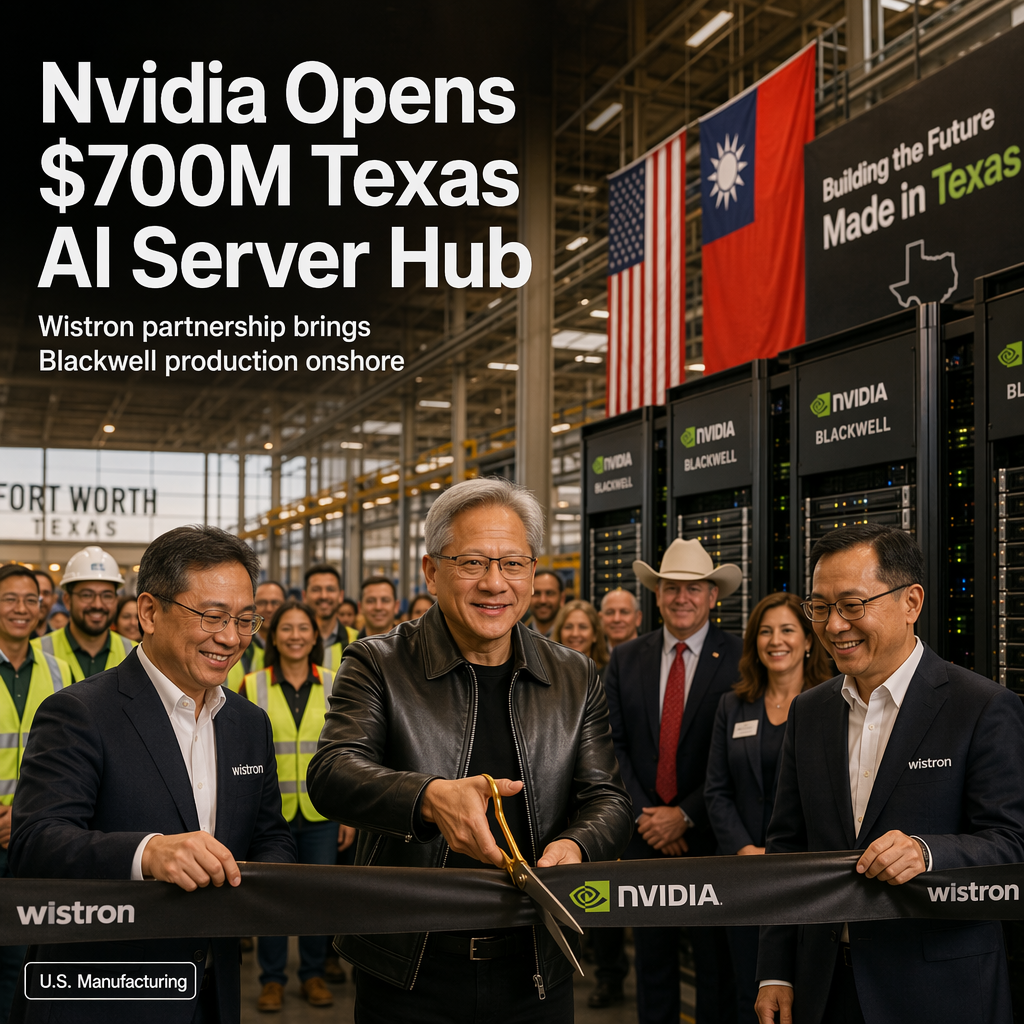 Nvidia and Wistron Launch $700 Million Texas Facility to Manufacture Blackwell AI Servers