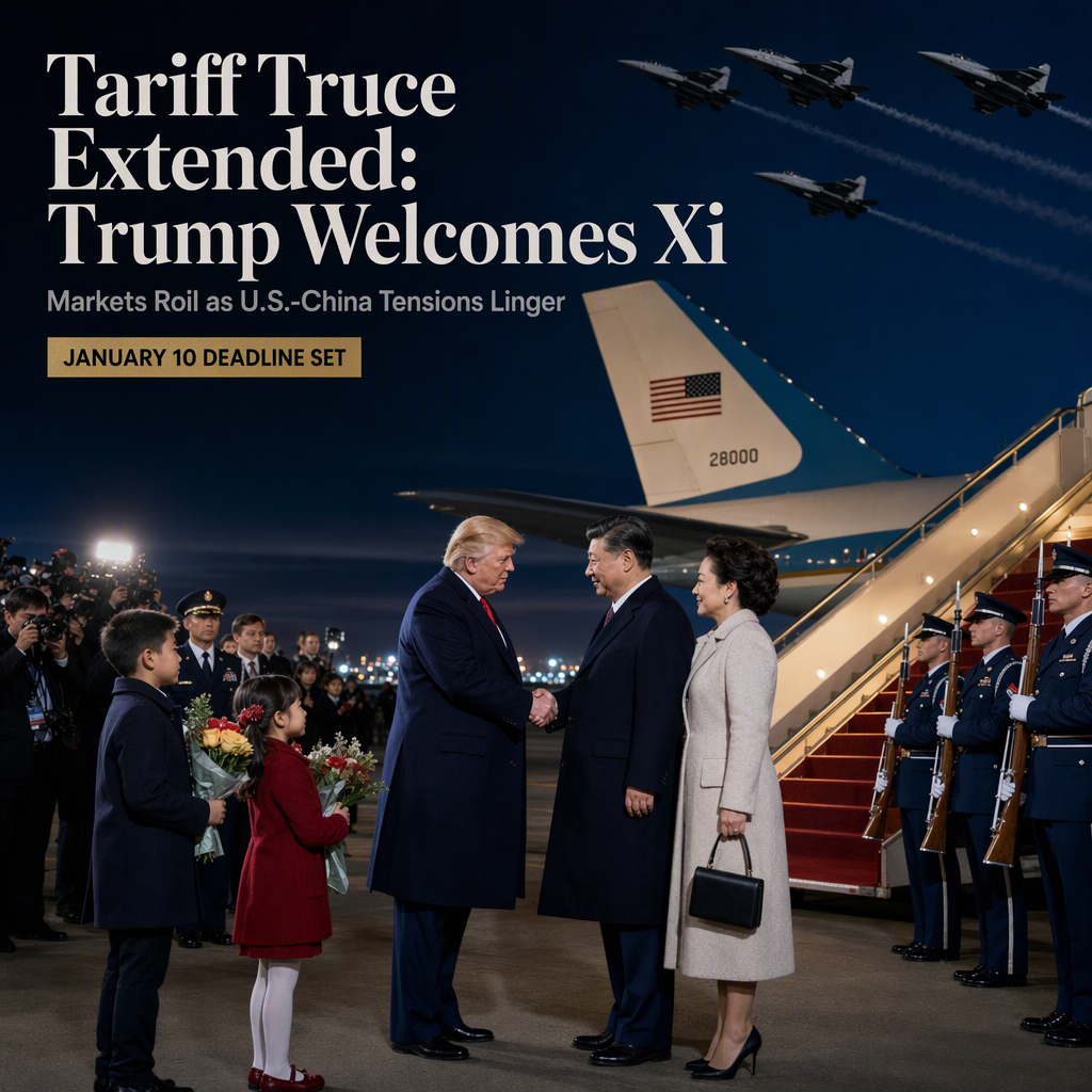 Trump Greets Xi on Tarmac as U.S.-China Tariff Truce Extended to January 10 Amid Market Volatility