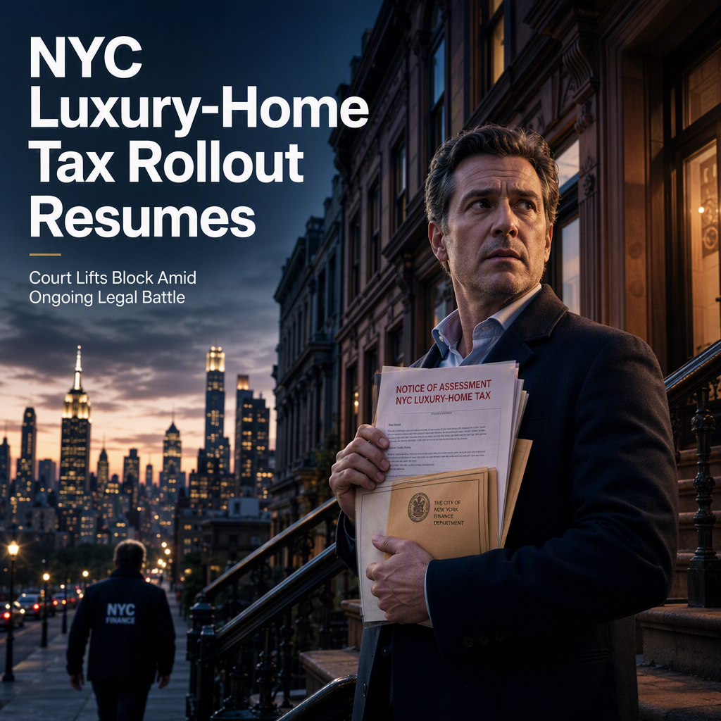 NYC Luxury-Home Tax Rollout Resumes as Appeals Court Lifts Temporary Block