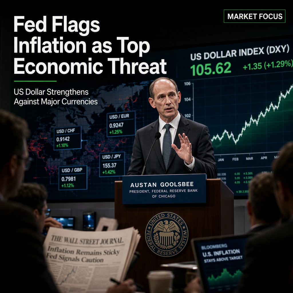 Fed’s Goolsbee Flags Inflation as Top Economic Threat, US Dollar Strengthens Against Major Currencies