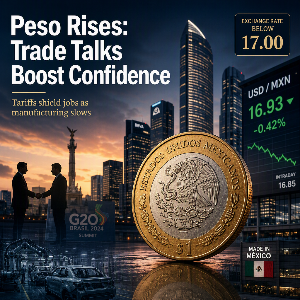 Mexican Peso Strengthens as Trade Talks and Tariffs Boost Confidence Amid Manufacturing Slowdown