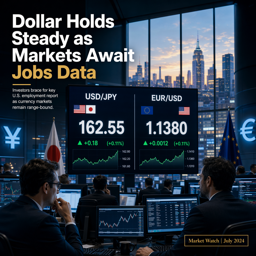 US Dollar Steadies Against Yen and Euro as Markets Await Key US Jobs Data