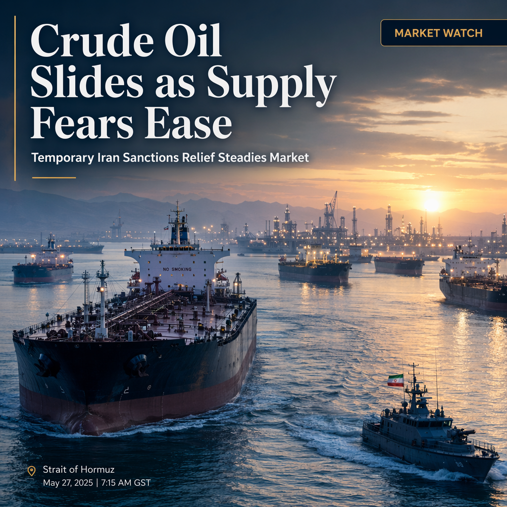 WTI Crude Oil Trades Near March Lows as Easing Supply Concerns Pressure Prices