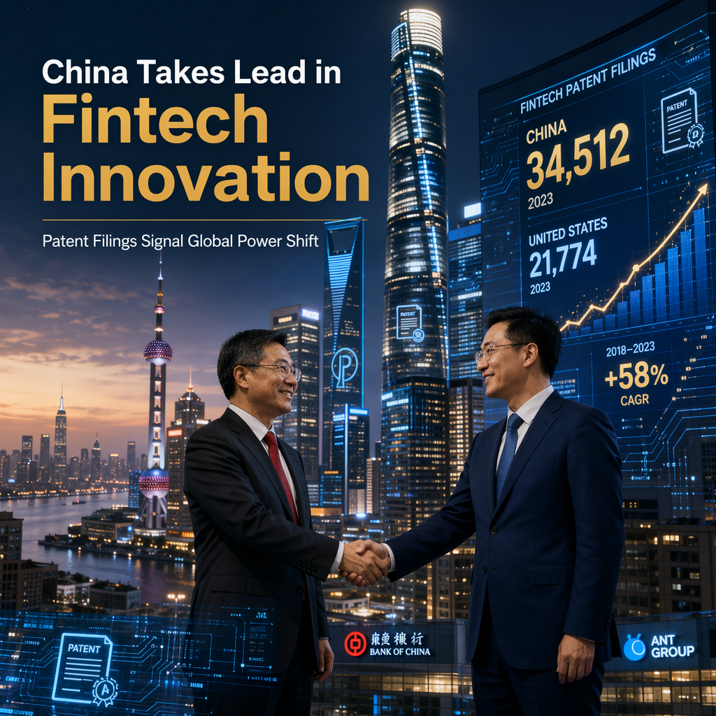 China Surpasses US in Fintech Patent Filings, Signaling Global Leadership Shift