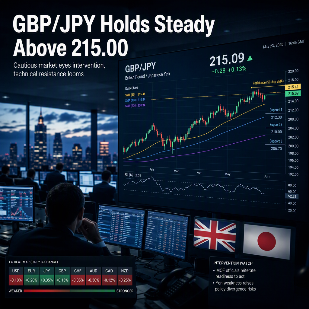 GBP/JPY Holds Above 215.00 Amid Intervention Fears and Technical Resistance