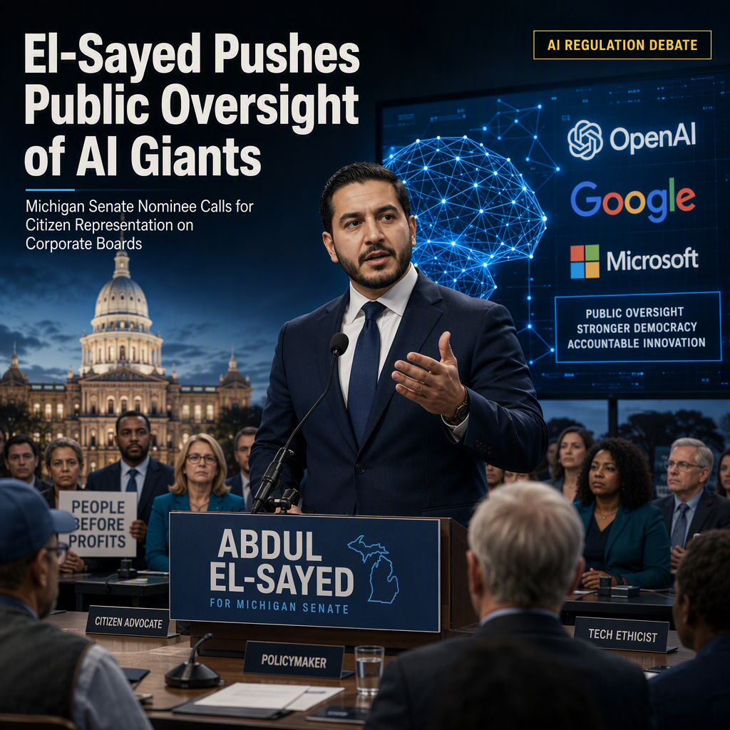 Michigan Senate Nominee El-Sayed Advocates Enhanced Public Control Over Major AI Companies
