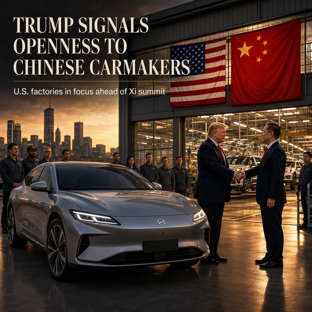 Trump Signals Openness to Chinese Carmakers Building in U.S. Ahead of Xi Summit