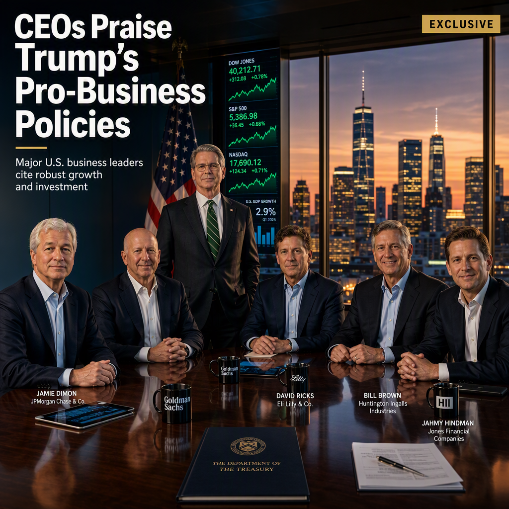 Top CEOs Applaud Trump Administration's Pro-Business Policies Amid Robust Economic Growth