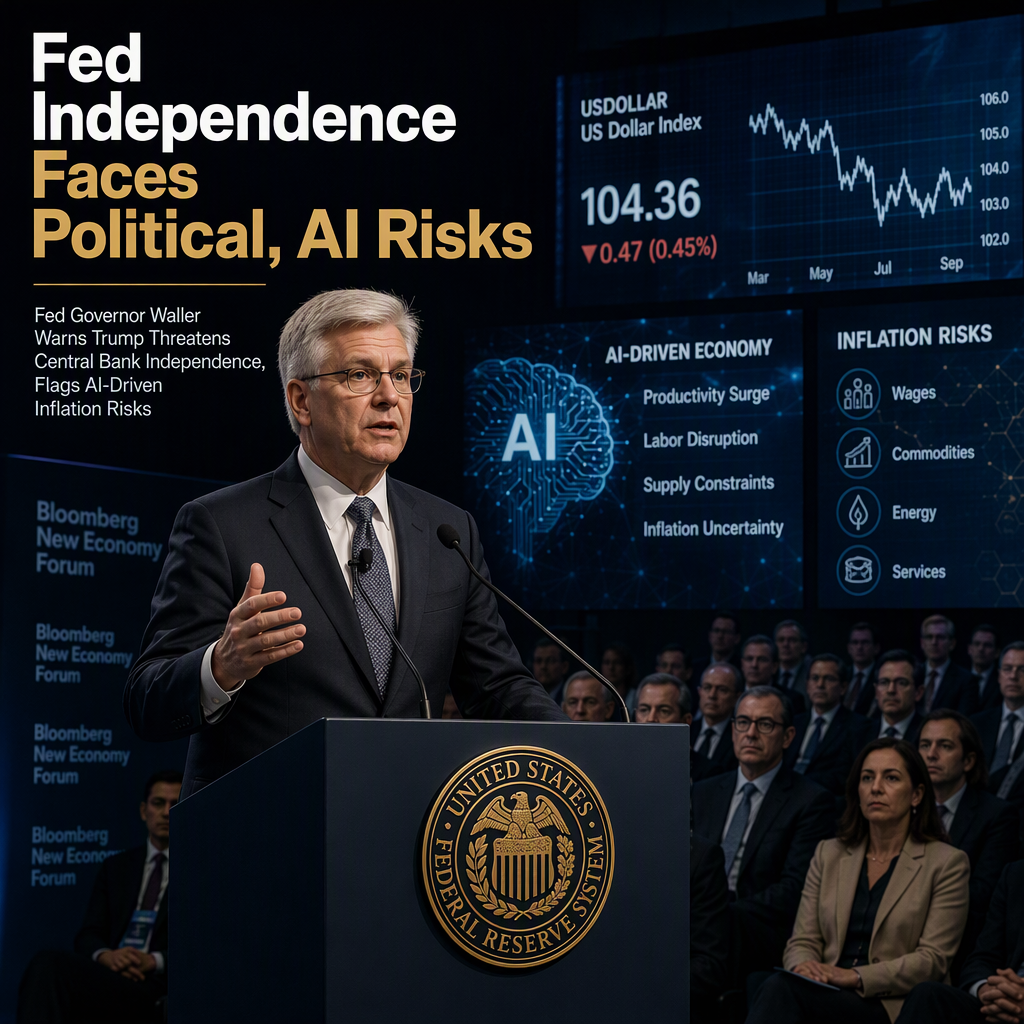 Fed Governor Waller Warns Trump Threatens Central Bank Independence, Flags AI-Driven Inflation Risks