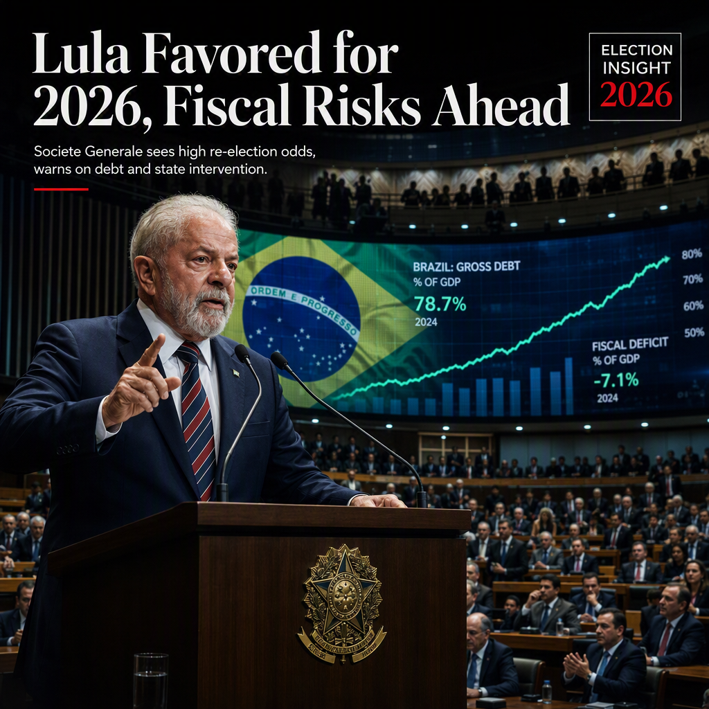 Societe Generale Sees Lula Favored for Brazil's 2026 Election, Warns of Fiscal Risks