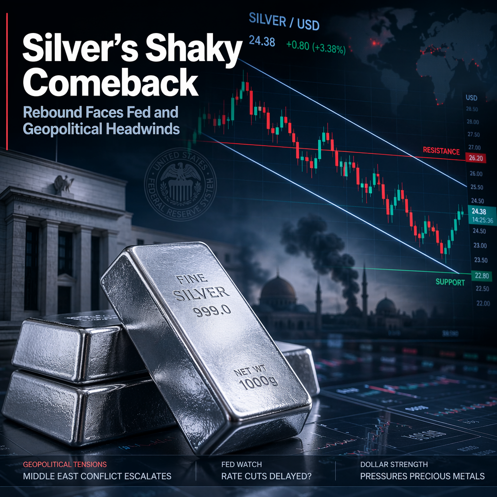 Silver Rebounds 3.38% but Remains Trapped in Bearish Channel Amid Fed and Geopolitical Pressures