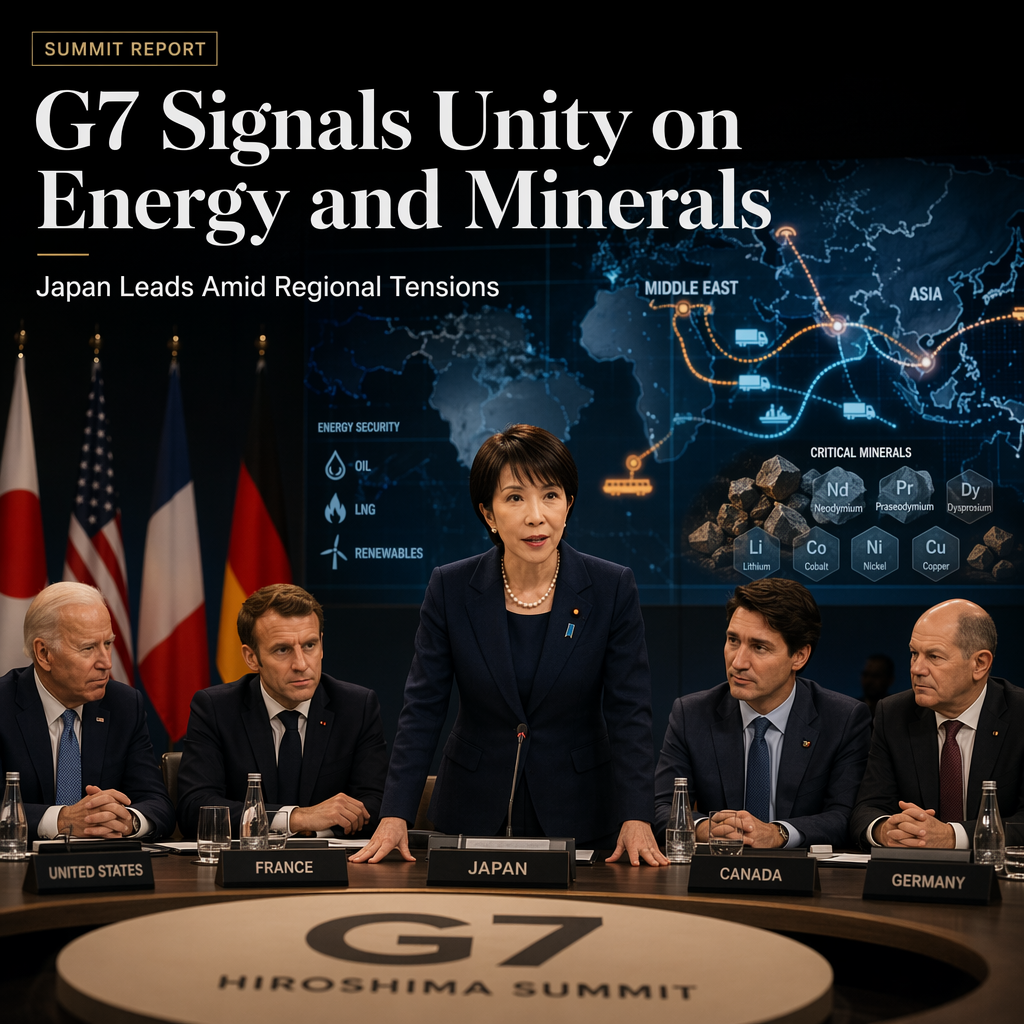 G7 Leaders Unite on Energy Security and Critical Minerals, Japan Highlights Regional Challenges