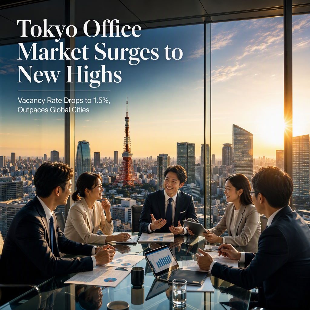 Tokyo Office Vacancy Rate Hits 1.5%, Outperforming Global Cities Amid Post-Pandemic Recovery