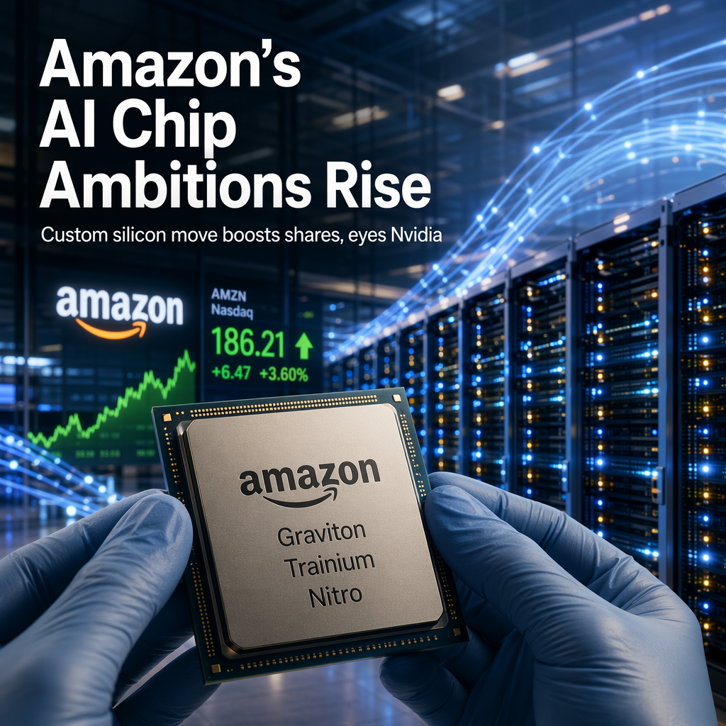 Amazon Shares Rise as Company Explores Selling Custom AI Chips to Third-Party Data Centers