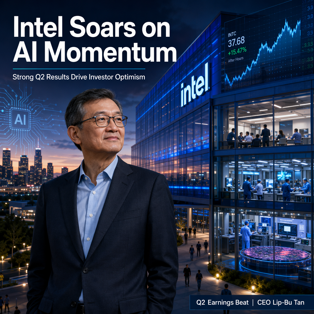Intel Surges After Strong Q2 Results and Upbeat Outlook Under CEO Lip-Bu Tan