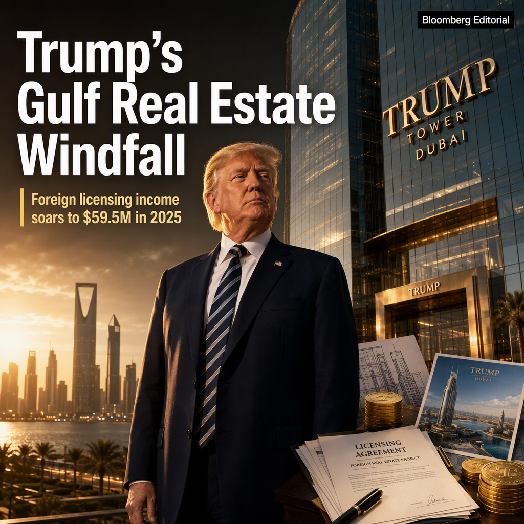 Trump’s Foreign Real Estate Licensing Income Surges to $59.5 Million in 2025, Driven by Gulf Deals
