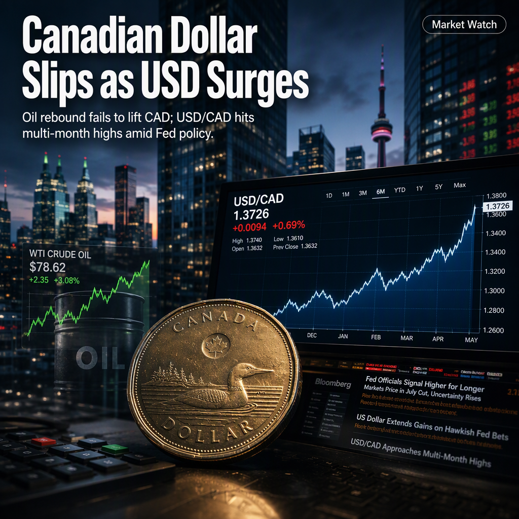 Canadian Dollar Weakens Despite Oil Rebound as USD/CAD Approaches Multi-Month Highs