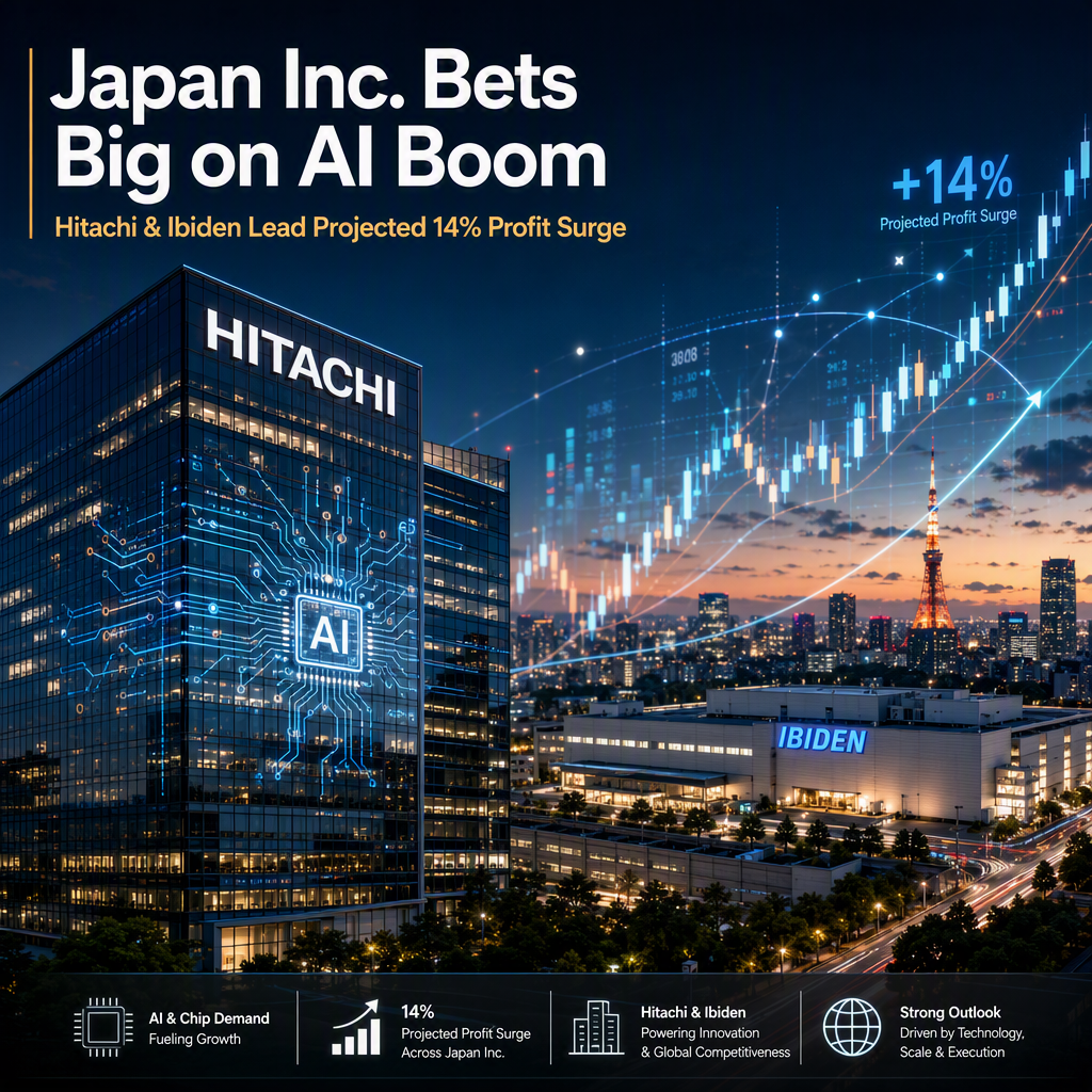 Japan Inc. Projects 14% Profit Surge on AI and Chip Demand, Led by Hitachi and Ibiden