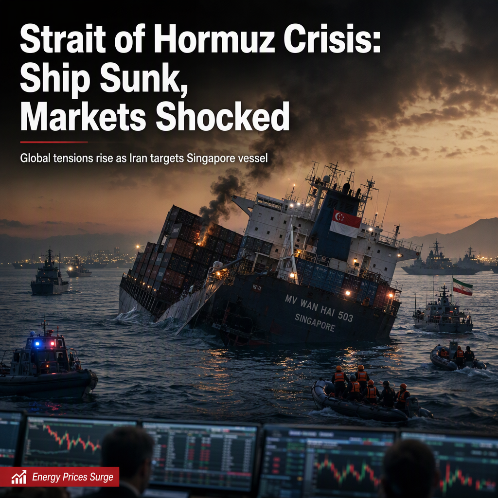 Iran Sinks Singapore Ship in Strait of Hormuz, Heightening Global Maritime and Market Tensions