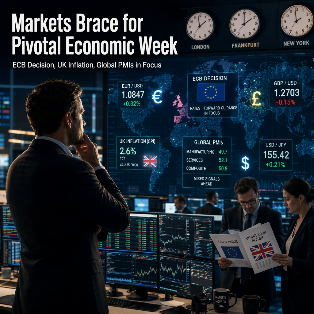 ECB Decision, UK Inflation, and Global PMIs Set to Steer Markets in the Coming Week