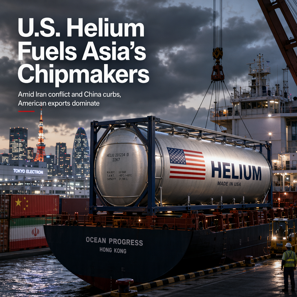 U.S. Becomes Leading Helium Supplier to Asia Amid Iran War and China Export Curbs