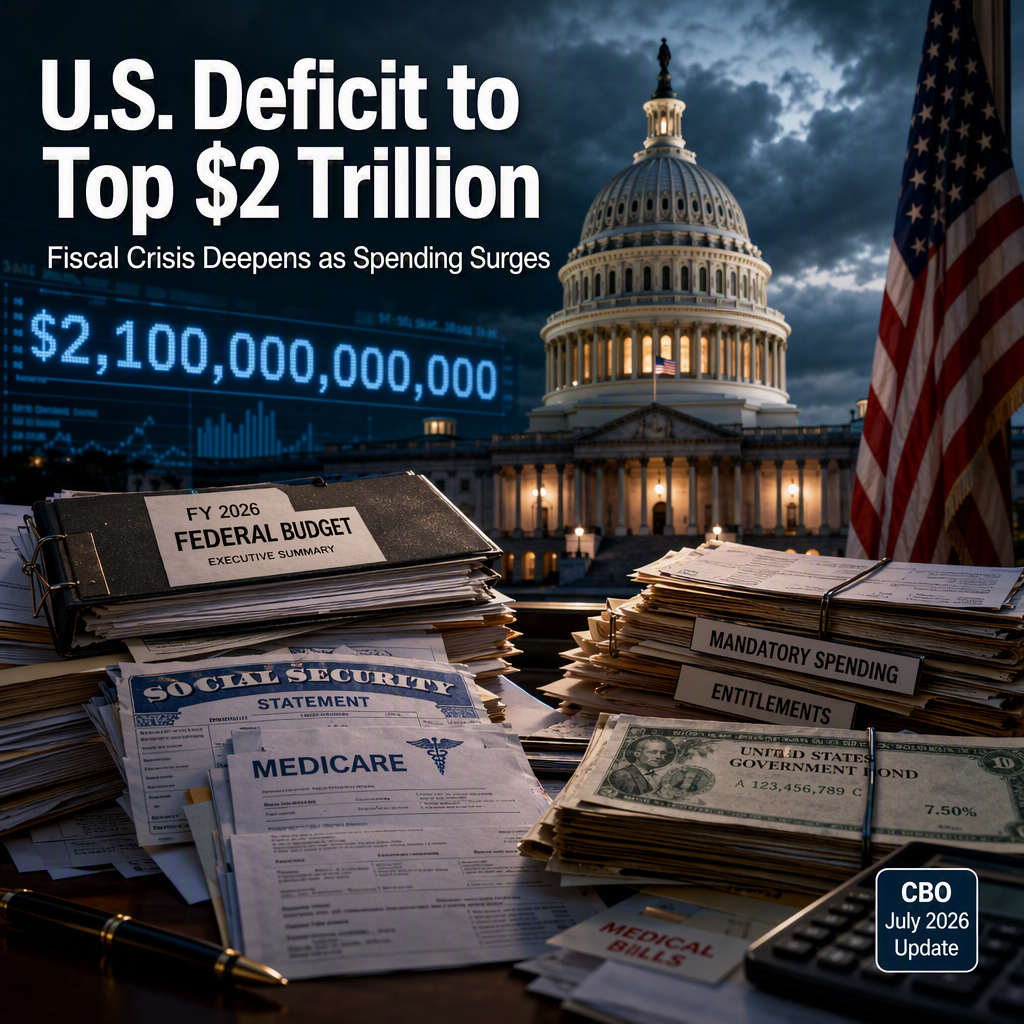 U.S. Federal Budget Deficit Set to Exceed $2 Trillion in Fiscal Year 2026 Amid Surging Spending