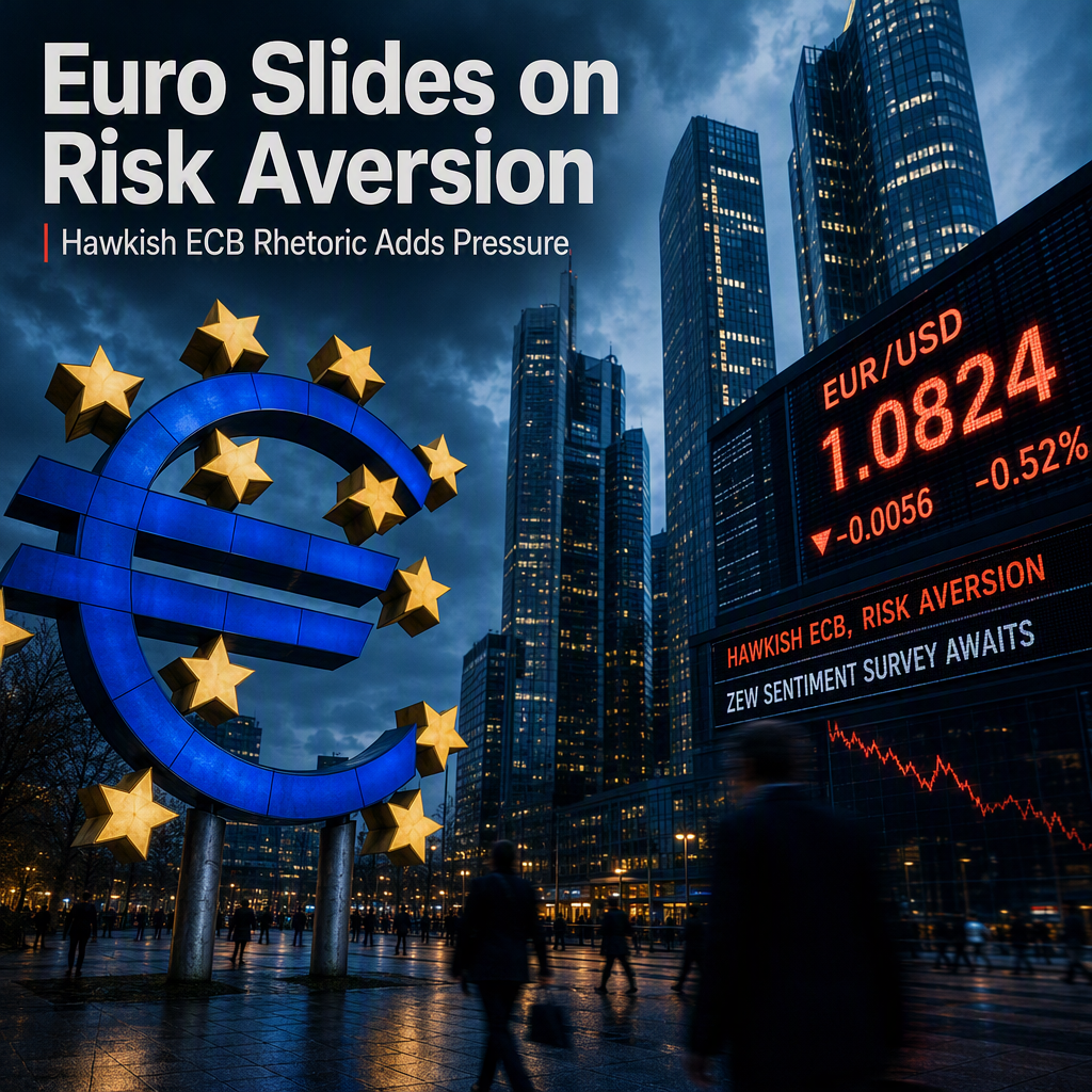 Euro Falls 0.5% Against US Dollar Amid Risk Aversion and Hawkish ECB Rhetoric