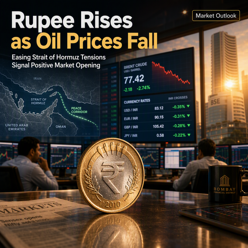 Indian Rupee Set for Positive Opening as Oil Prices Drop and Strait of Hormuz Tensions Ease