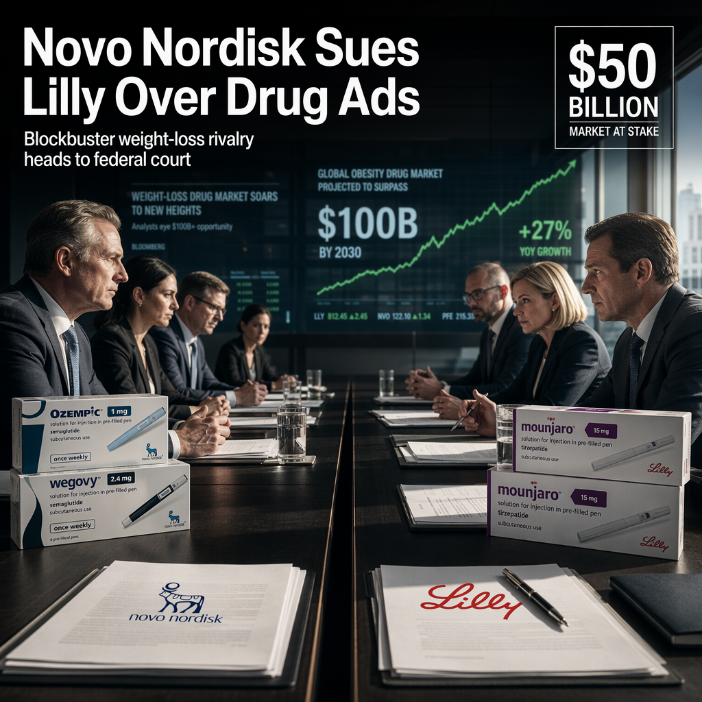 Novo Nordisk Files Federal Lawsuit Against Eli Lilly Over Weight Loss Drug Advertising Claims