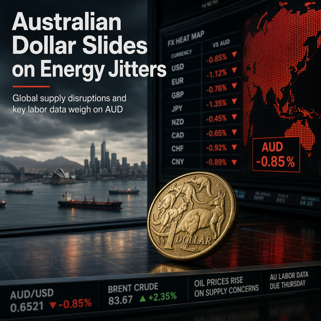 Australian Dollar Slides Amid Global Energy Supply Disruptions and Ahead of Key Labor Data