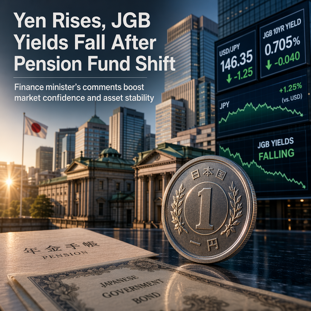 Yen Strengthens and JGB Yields Fall After Japan Finance Minister's Pension Fund Comments