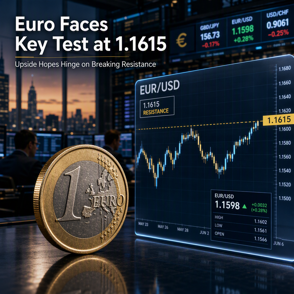 Euro Consolidates After Brief Break Above Resistance; Upside Bias Hinges on 1.1615 Level