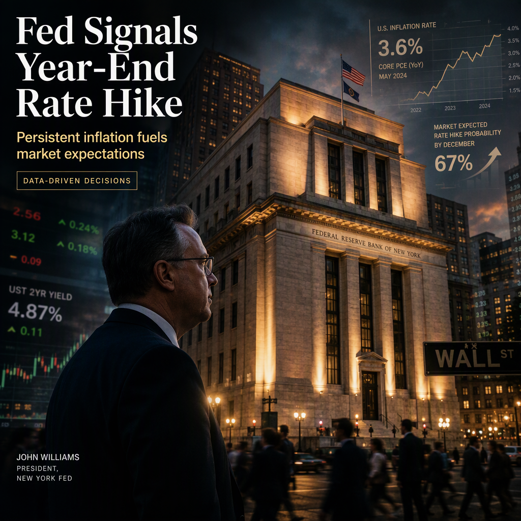 New York Fed’s Williams Signals Another Rate Hike by Year-End as Inflation Persists